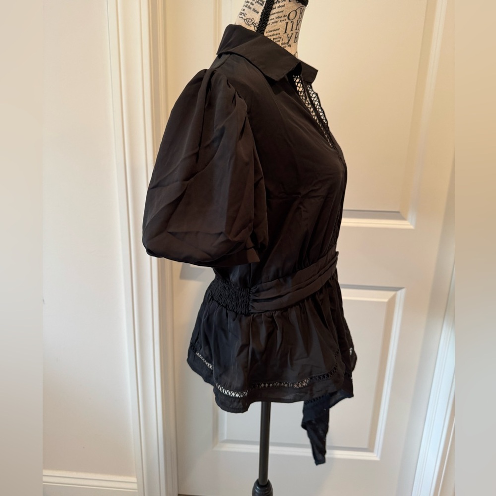 ✨ Pastel Brand Asymmetrical Blouse – Black, Size M (NWT) ✨ - Picture 6 of 11